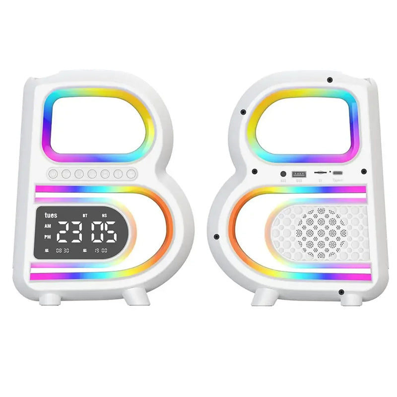 B-Shaped Blutooth Haut-parleur multifonctionnel Smart Music Rhythm éclairage téléphone sans fil Charg