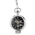 Montre de poche mécanique Flip en verre grossissant