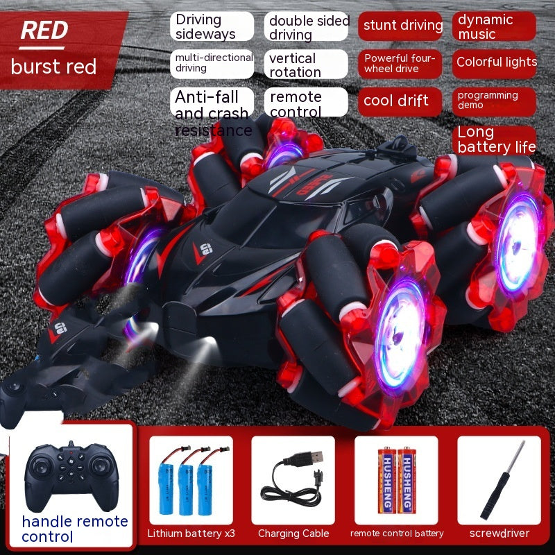 24G Télécommande sans fil haute vitesse Car Light Music 4 roues motrices Double face Drivi
