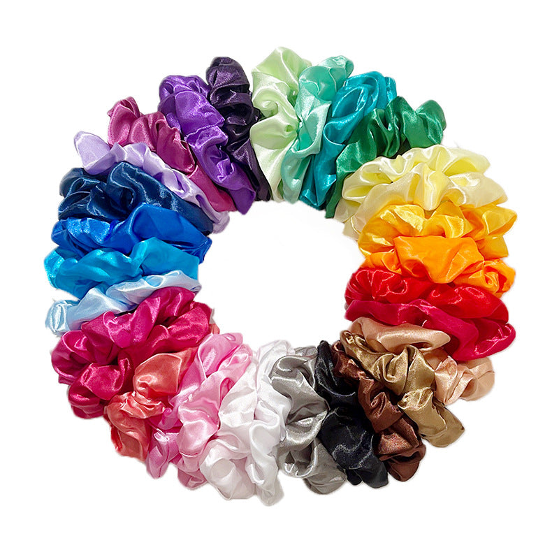 Solid Color Large Intestine Coiffure Anneau Fleur Bande de cheveux Accessoires de cheveux Bande en caoutchouc pour Ha