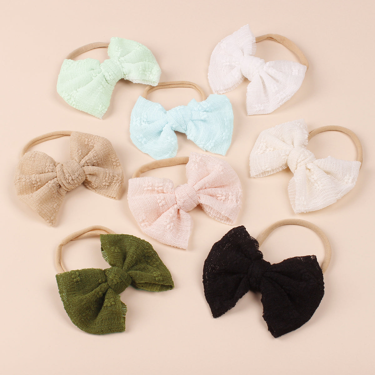 Bande de cheveux pour enfants Mesh Bow Hairband Nylon Narrow Headband Bow Hair Accessoires