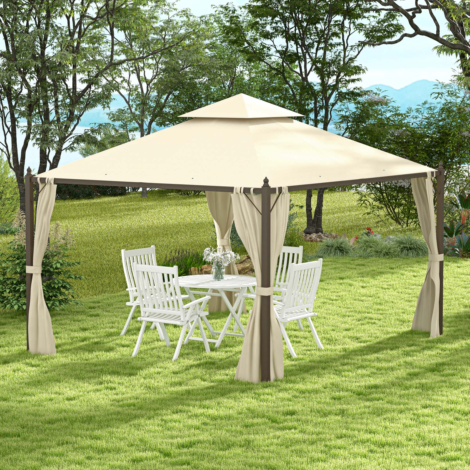10 x 12 Patio extérieur Gazebo avec rideaux
