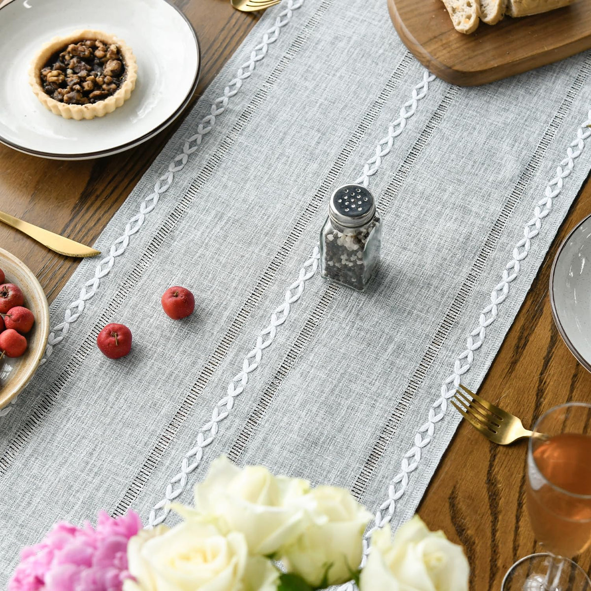Runner de table rustique gris 13x72 pouce