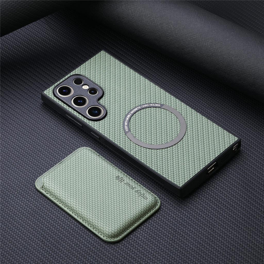 Aspiration Magsafe Porte-cartes Deux en une Étui de téléphone en cuir