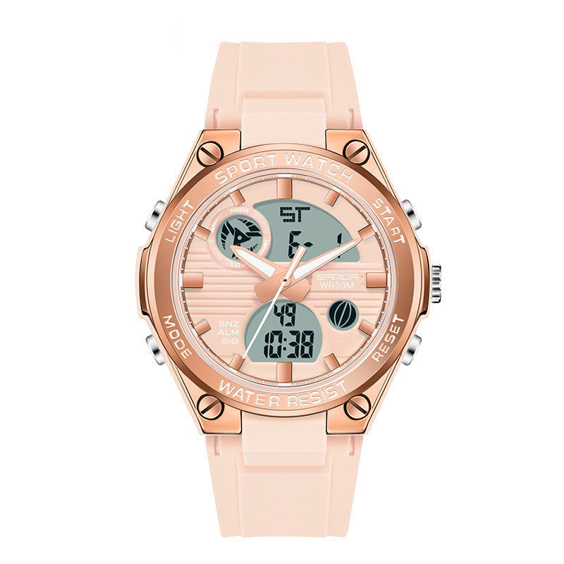 Homme double affichage étanche couple lumineux montre électronique de sport