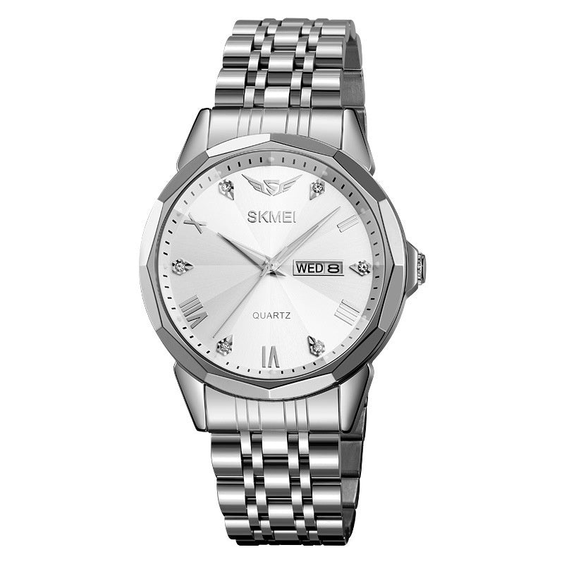 Business Bande en acier massif Calendrier Casual Waterproof Watch