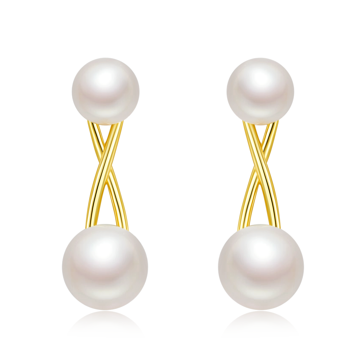 S925 Boucles d'oreilles en perles d'eau douce naturelles en argent sterling