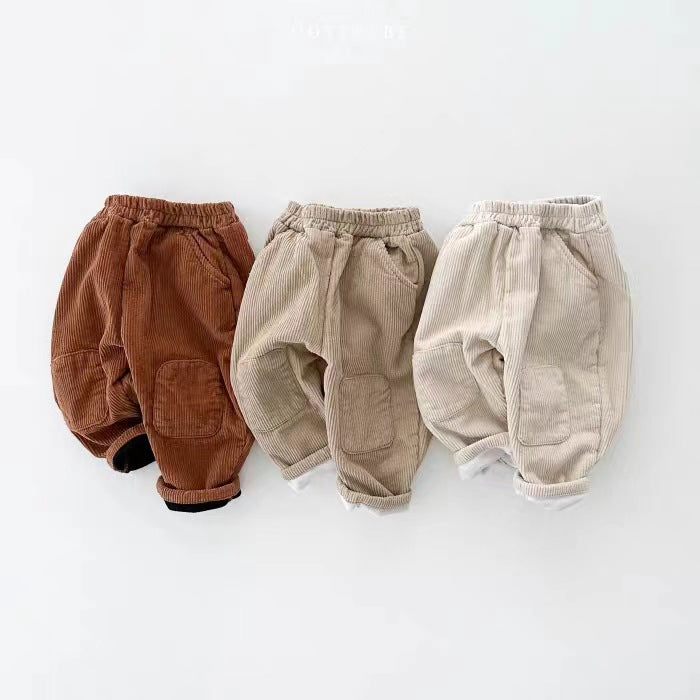 Pantalons de patch doublés d'une bande de Corduroy
