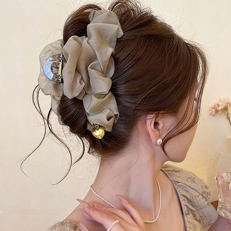 Clip de cheveux de fleur de rose séchée pour les femmes