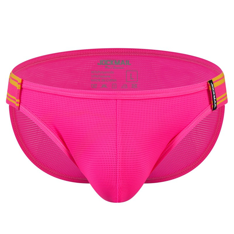 Tissu fluorescent Sous-vêtements pour hommes Triangle Silk Mesh