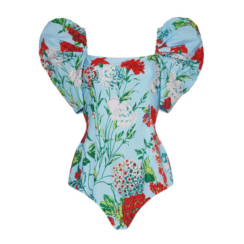 Maillot de bain rétro femme à imprimé fleuri