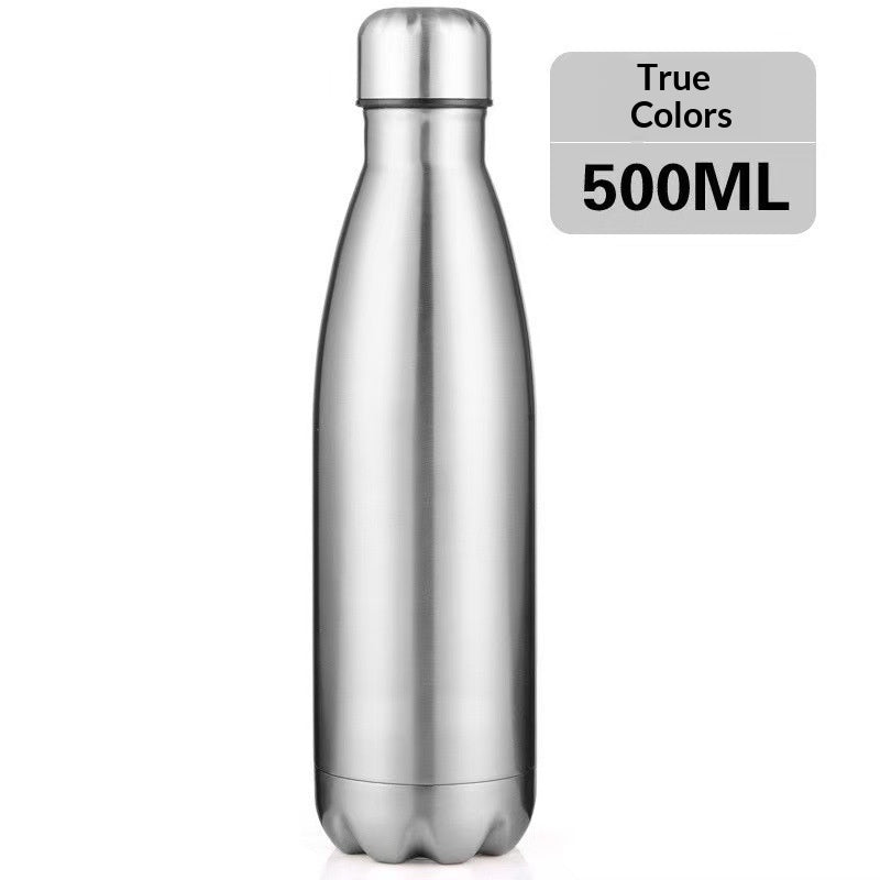 Bouteille d'eau isolée 17 oz Double paroi à vide en acier inoxydable Bouteille d'eau