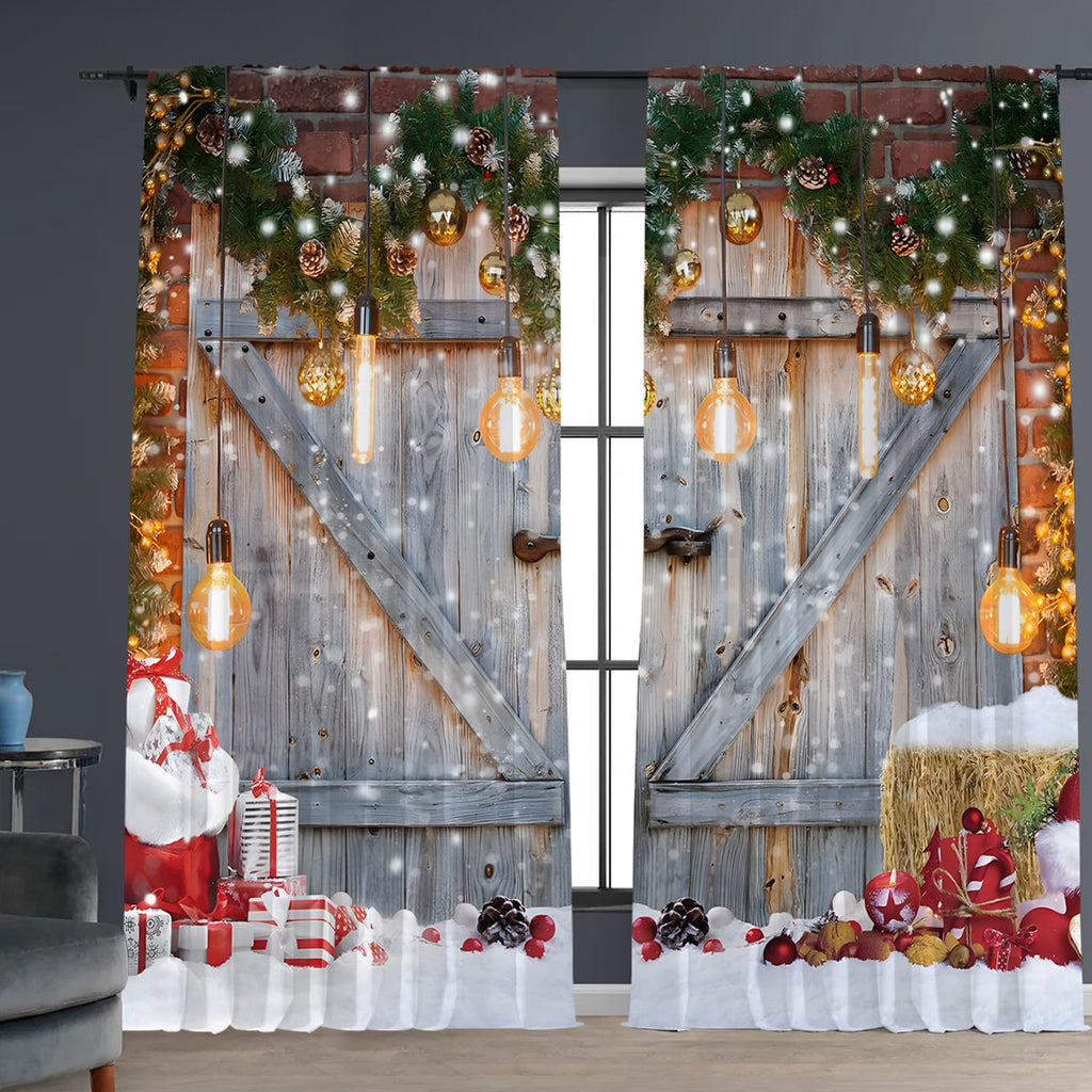 Rideaux de Noël imprimés numériques