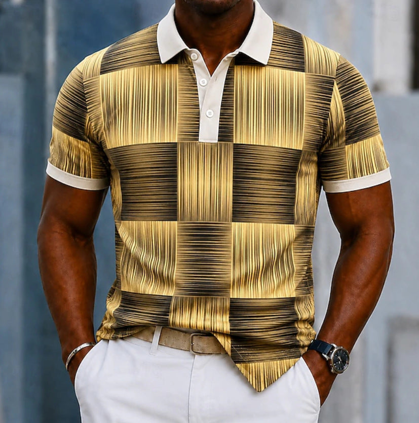 Polo à manches courtes hommes avec un lapel et des boutons