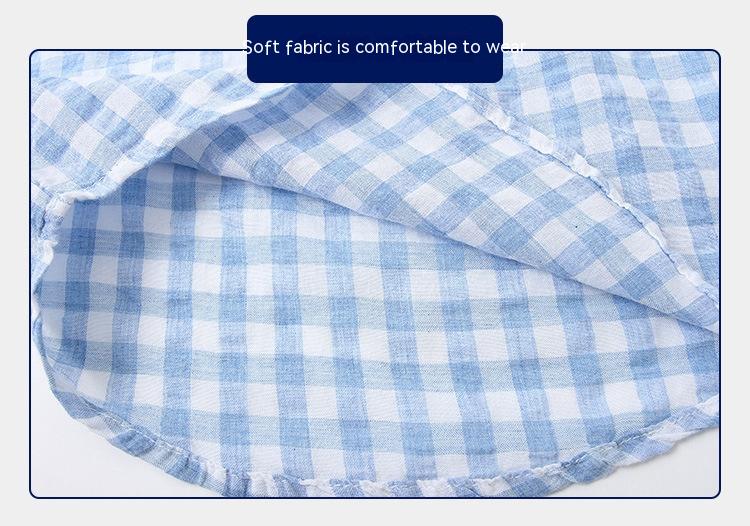 Chemise à manches courtes en coton bleu pour enfants
