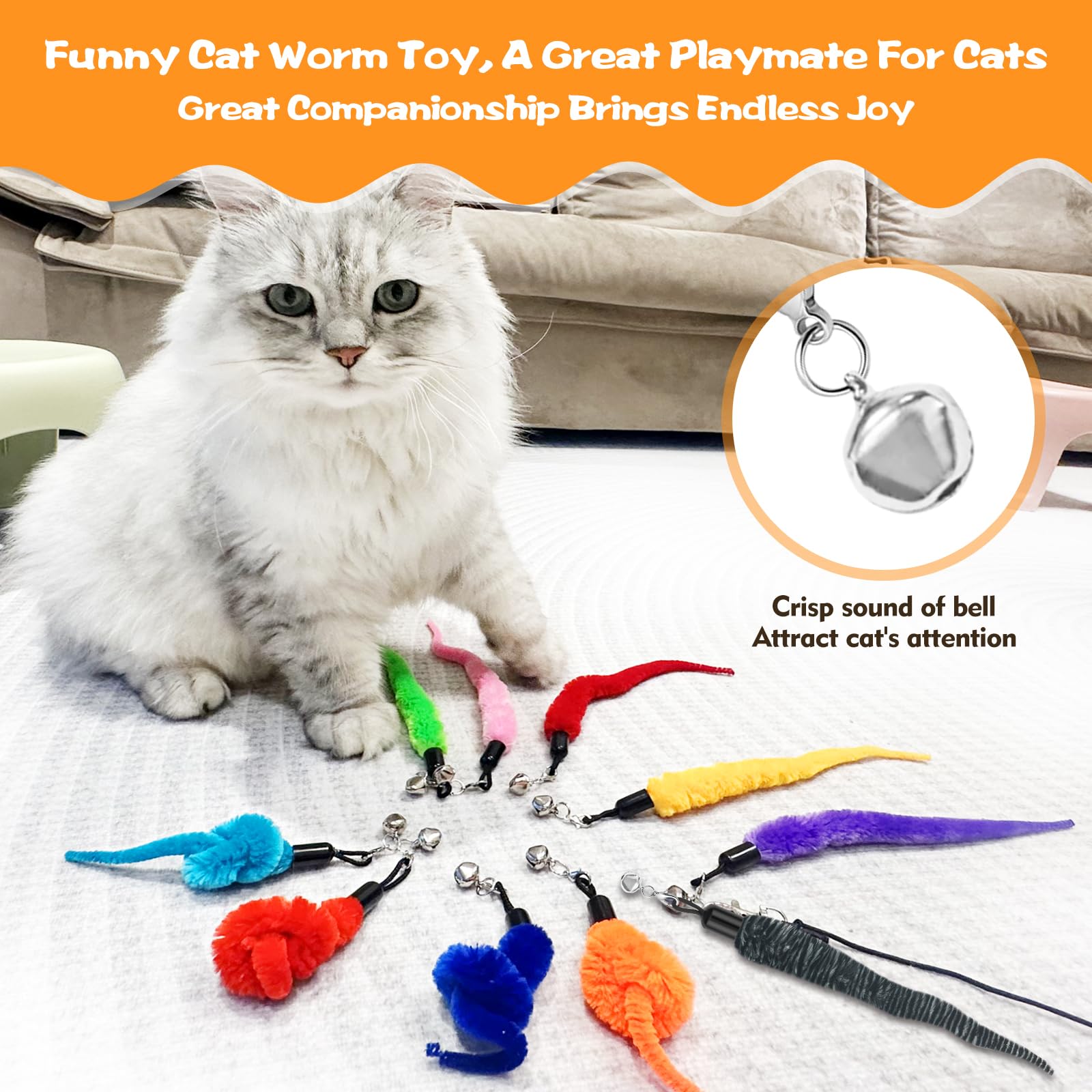 Jouet de vers de chat 10PCS