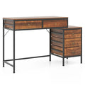 Accueil Bureau Bureau double bureau avec 5 tiroirs de rangement