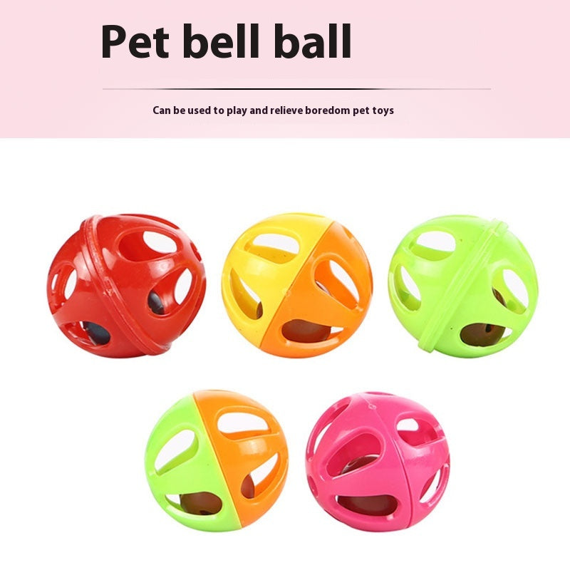 Jouet chat hamster totoro chiens et chats en plastique rond Hollow double couleur animal Bell