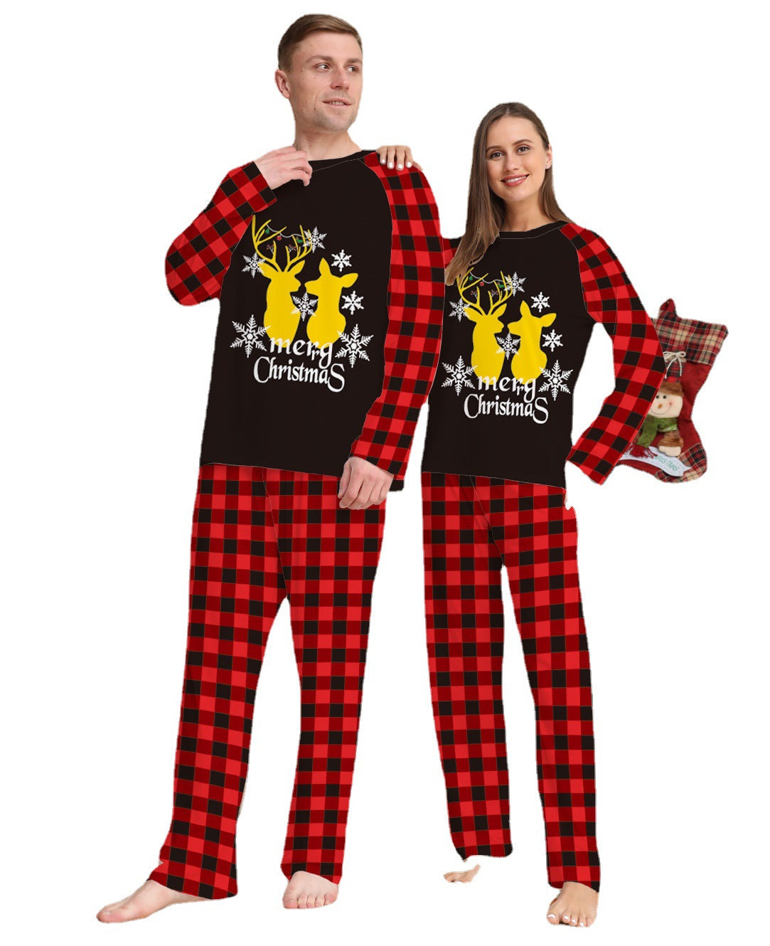 Golden Deer Imprimer Christmas Parent Child Pajama Set
