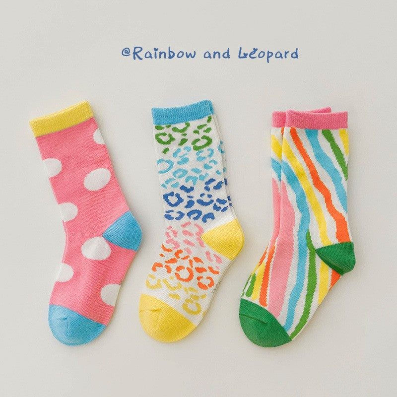 Chaussettes colorées de 3 paires à point d'onde