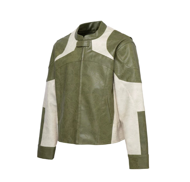 Veste en cuir Biker détendue, détendue