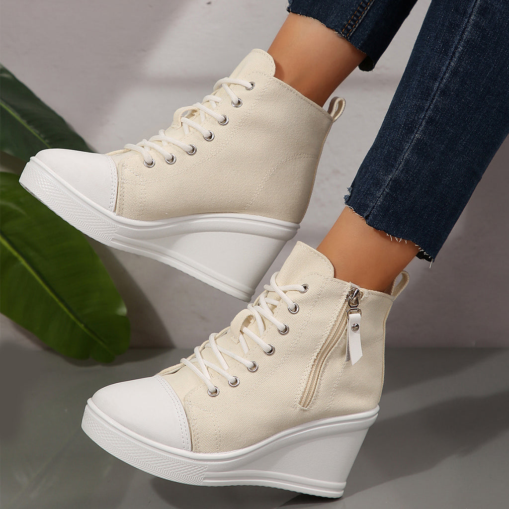 Femmes Mode Versatile Haut-Haut Casual Chaussures en toile
