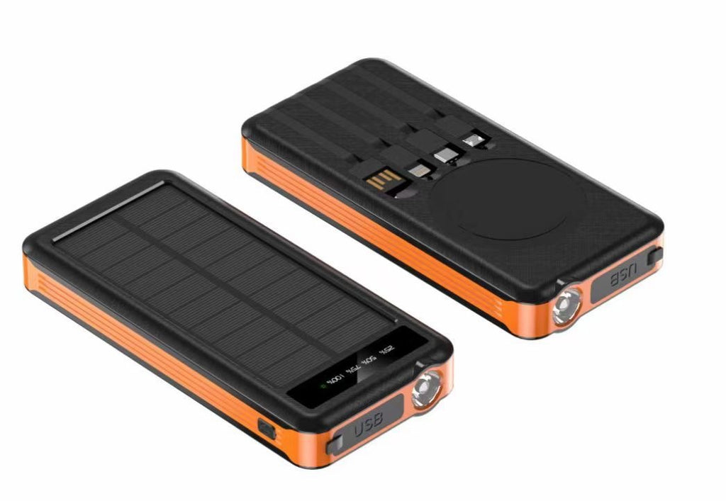 Unité de recharge solaire avec câble portable étanche