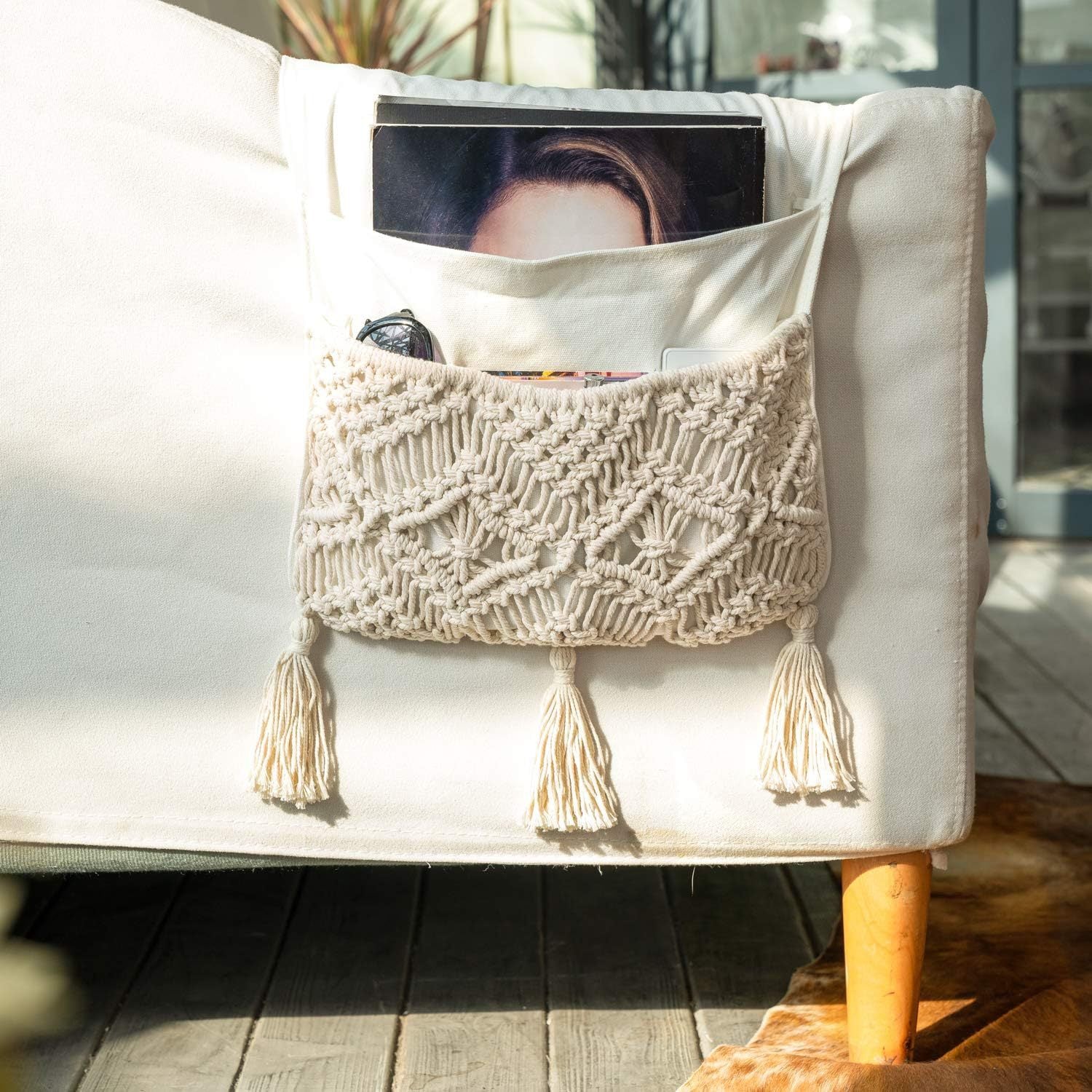 Sac de rangement d'armoires de Sofa Bohemian tissé à la main