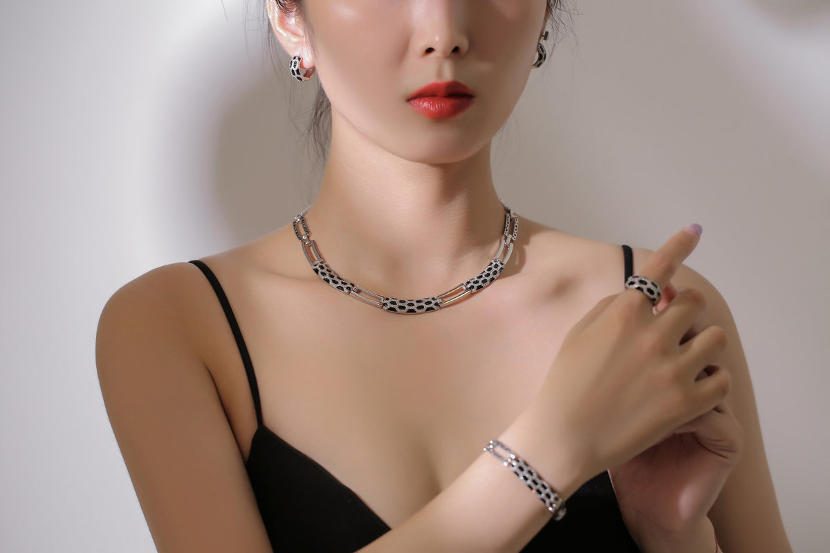 Collier boucle d'oreille style coréen