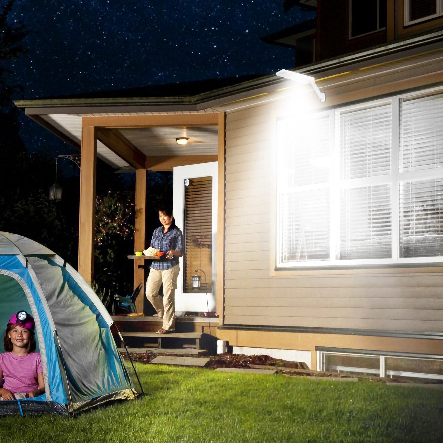 Solar Wall Light Outdoor 60LEDs PIR Motion Sensor Télécommande Lampes sans fil IP65 Eau