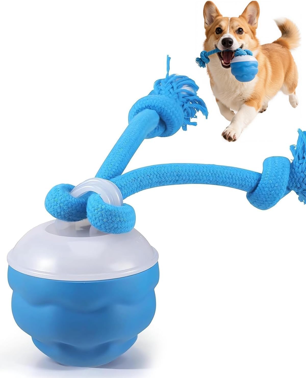 Jouets interactifs pour chiens avec corde -Smart Dog Ball Son de barking intégré