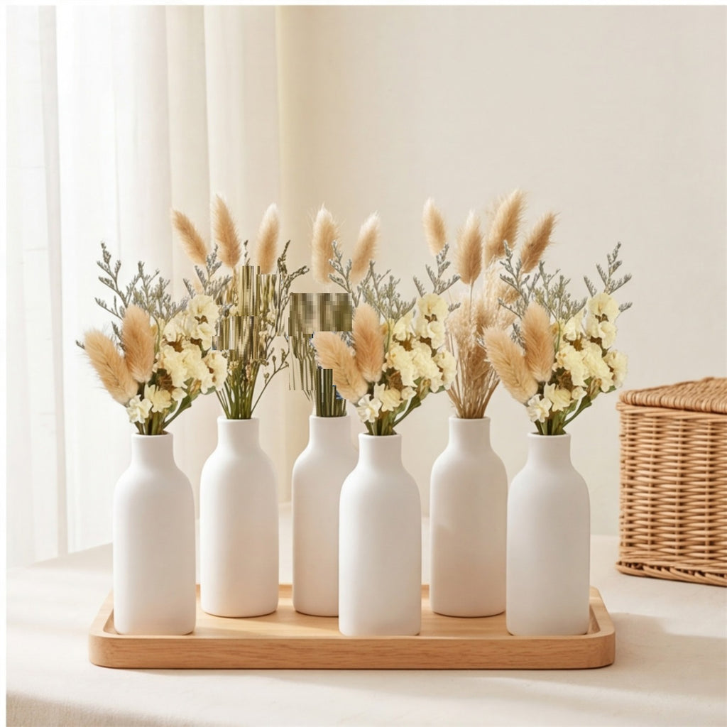 6 Mini Bouquets de fleurs séchés faits à partir de la queue de lapin artisanale et Forget-Me- Nots Fo