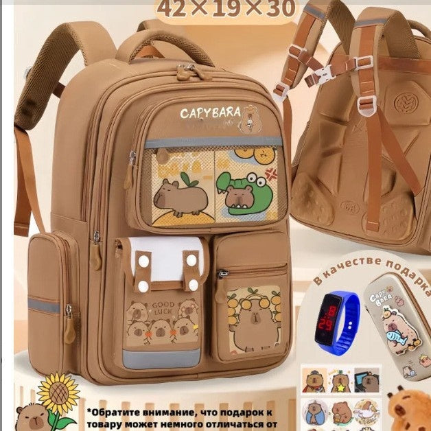 Cartoon Water Dolphin Kapabala Sac à dos de l'école primaire