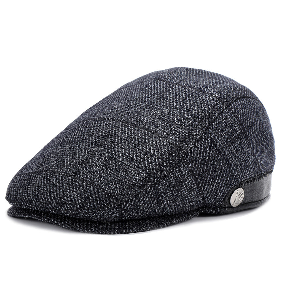 Woolen Beret Herringbone Pattern réglable