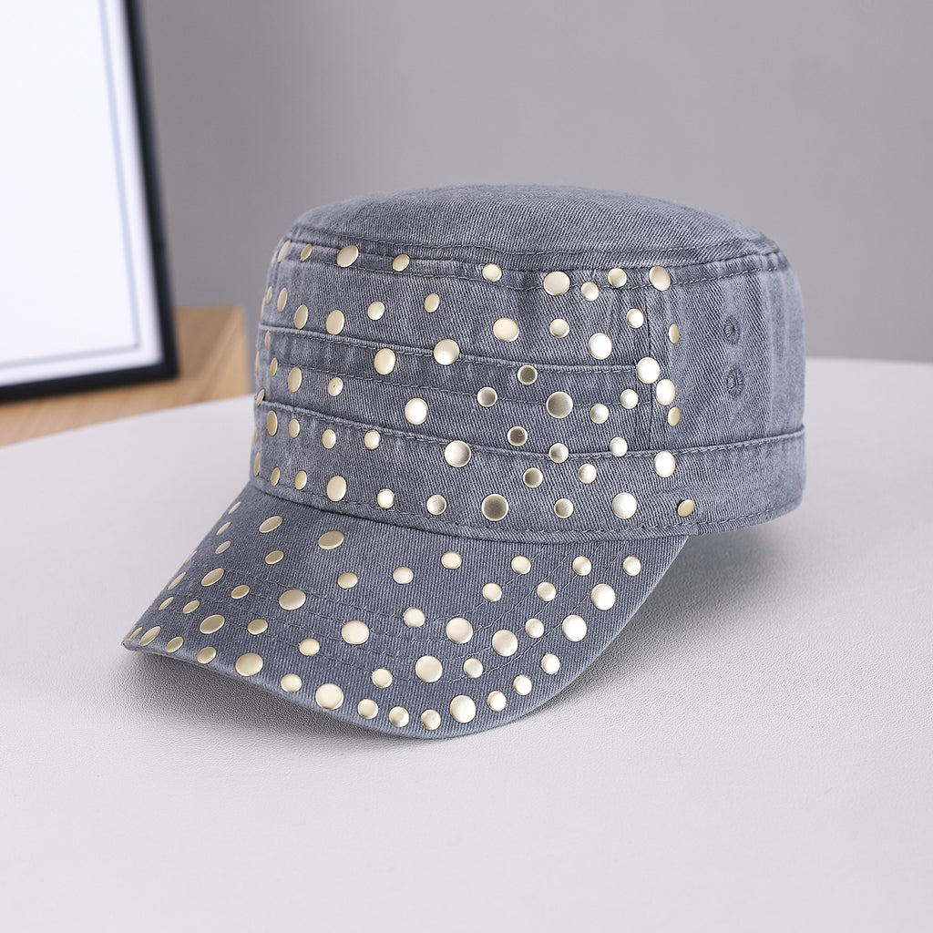 Rivet en métal décoré et lavé pour hommes et femmes et matériel décontractionné Style plat
