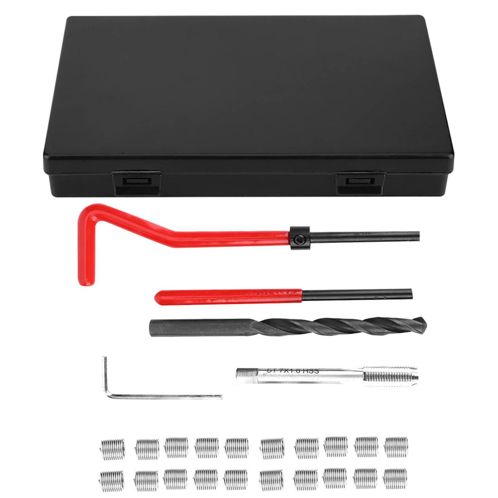 Kit de réparation de fils de filetage 25Pcs en acier inoxydable Twisted Drill Wrench Threaded Insert Tap Insertion