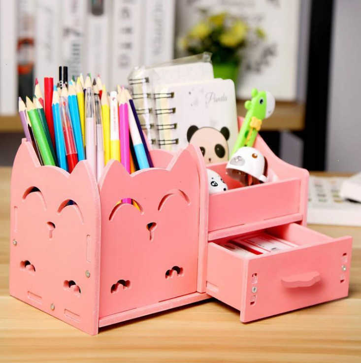 Multi-fonction stylo support créatif étudiant dessin animé enfants bureau petite boîte de stockage