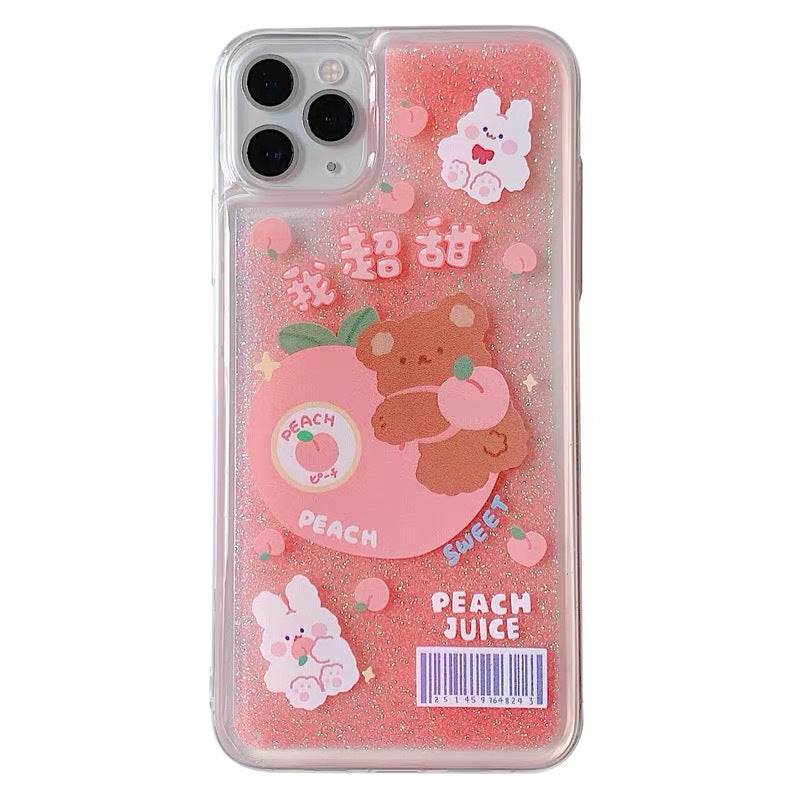 Quicksand Peach Bear Rabbit Xsmax Cas téléphonique
