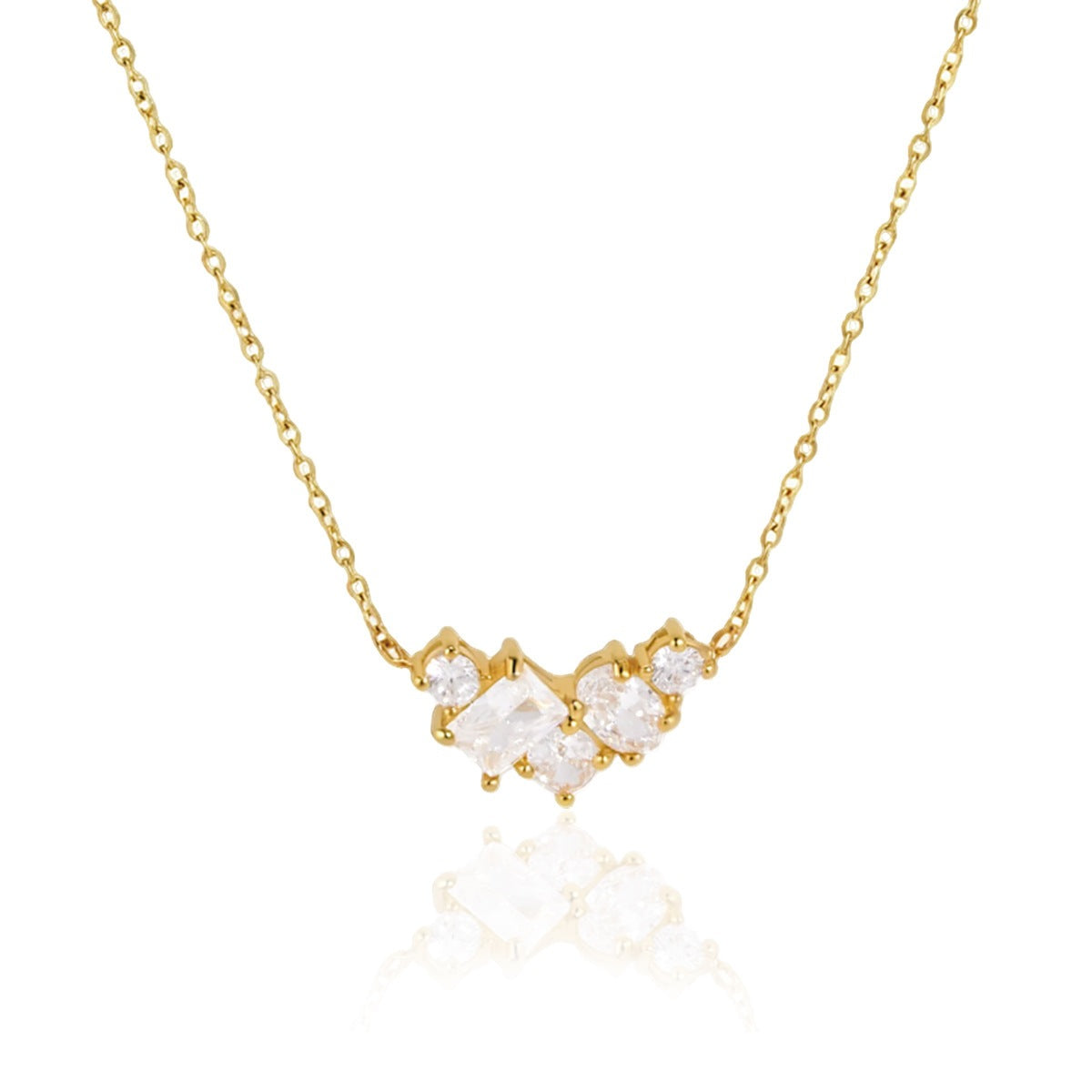 Touchion Zircon Titanium Collier en acier Léger Luxe
