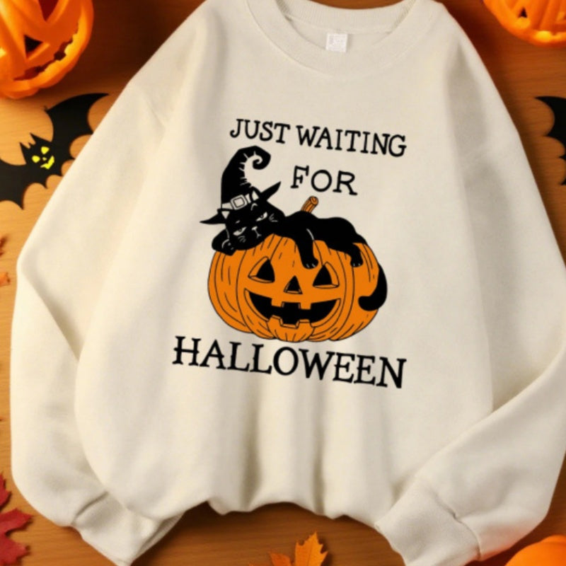 Juste attendre pour Halloween Pumpkin Design Sweats