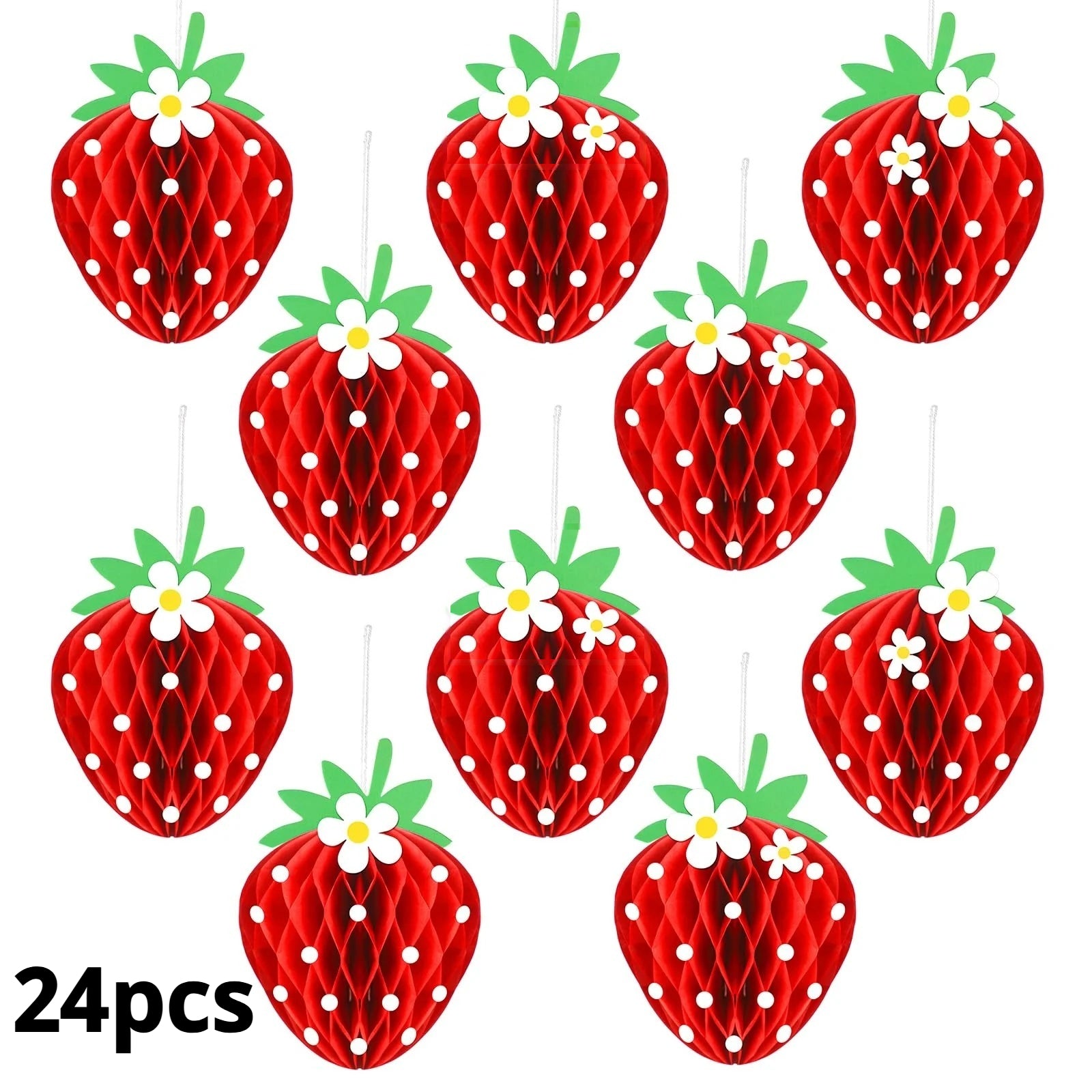 Papier artisanal Papier en forme de fruits Honeycomb Décoration suspendu Fraise
