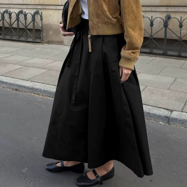 Minimiste taille haute Slimming jupe Midi pour femmes