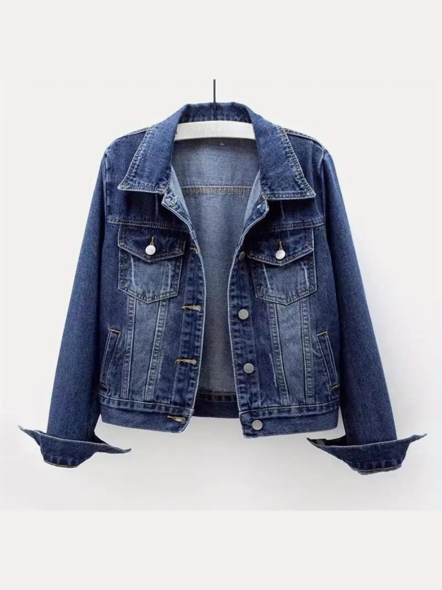 Veste Denim Vintage femme deux tons lavés Bleu Jean Veste Mode Trucker Oute