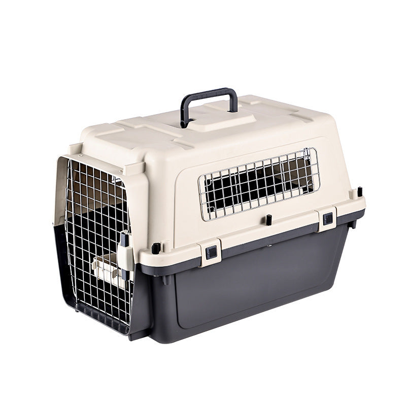 Transporteur d'animaux de compagnie avec roues IATA Airline approuvé Double serrures de sécurité avec porte de fil et Sid
