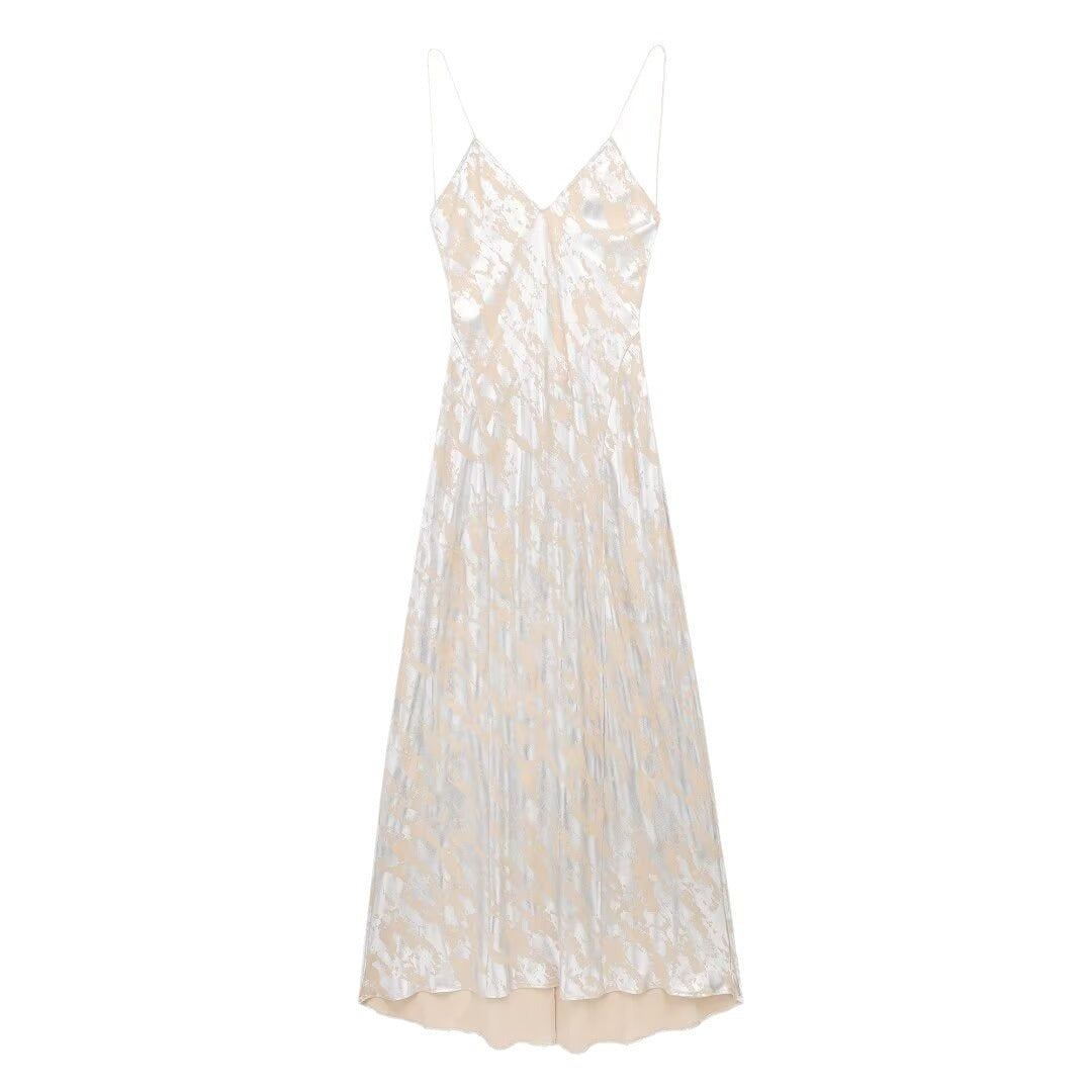 Robe de sous-vêtements imprimés en métal pour femmes