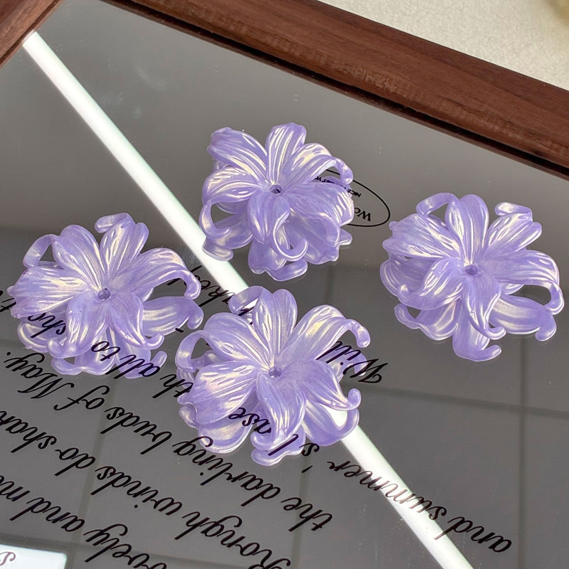 Gold Glitter Iridescent Iris Flower Charms