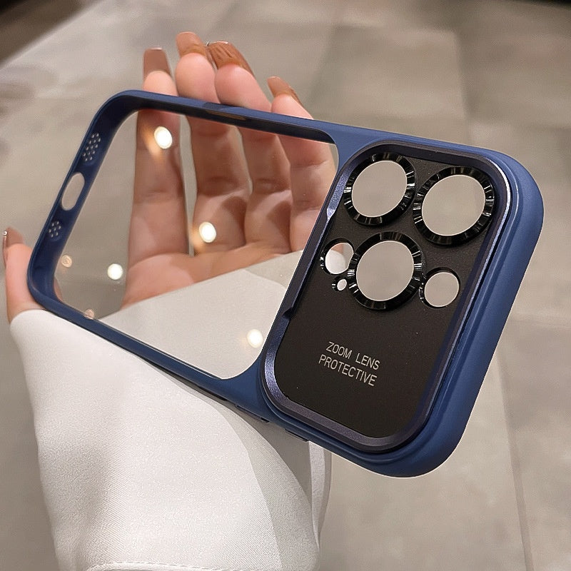 Étui de téléphone à grande vue entièrement inclus avec un bouton de fermeture de caméra intégré