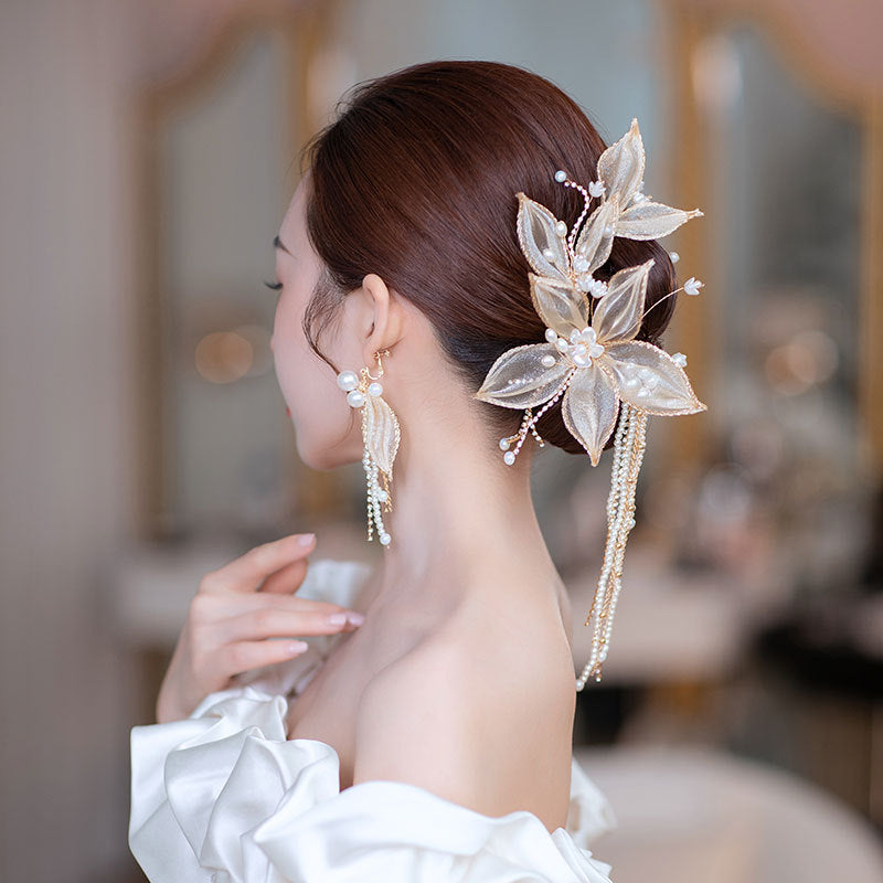 Fashion Bride Champagne Fleur Hairpin costume