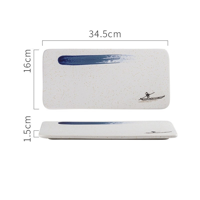 Céramique rectangulaire Sushi Platter japonais