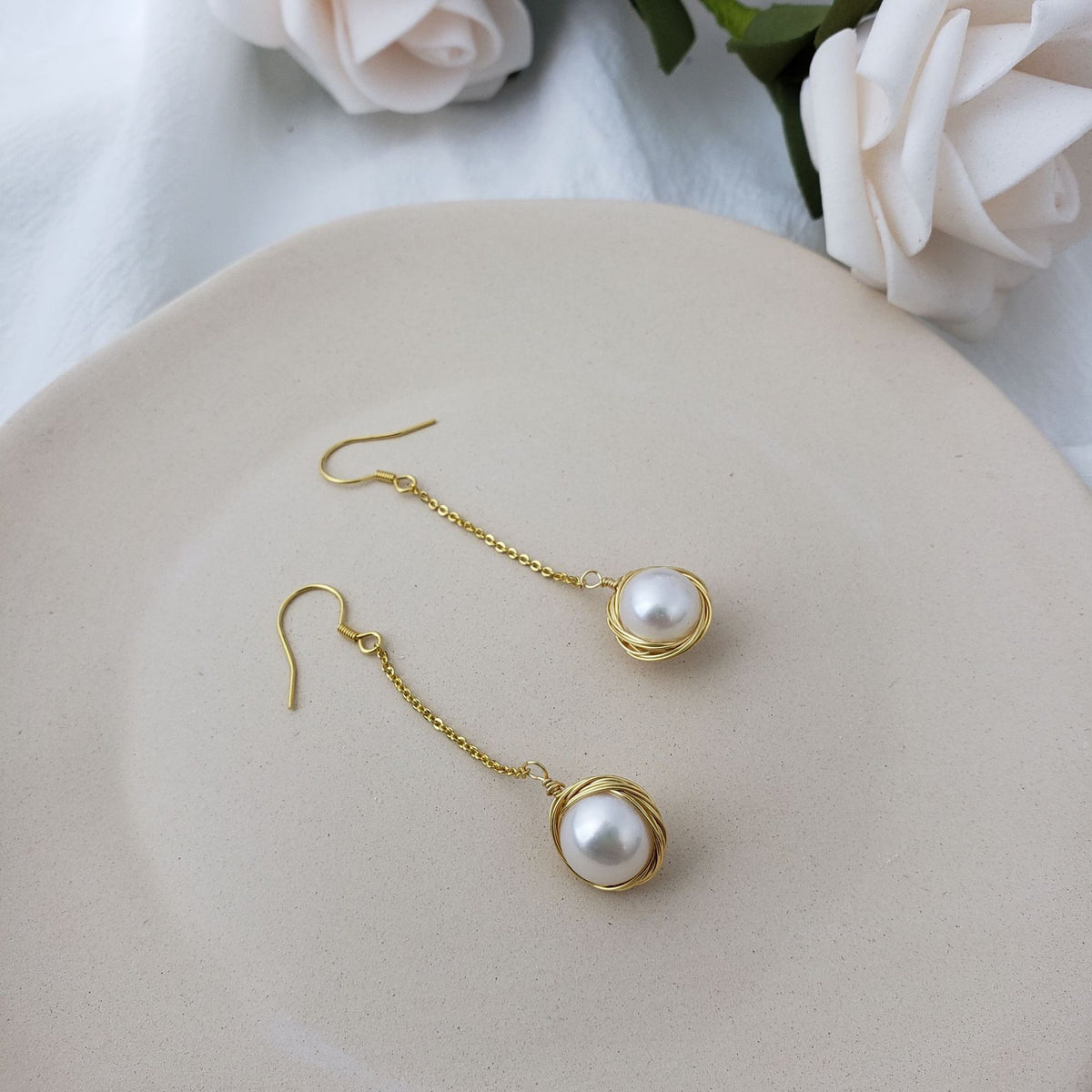 Boucles d'oreilles Perles longues pour femmes